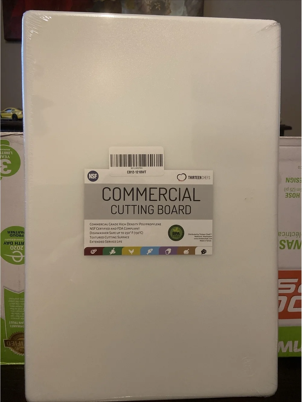 Cutting Board Thirteen Chefs commercial polypropylene 12 In By 18 In